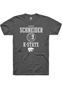 Lauren Schneider Dark Grey K-State Wildcats NIL Sport Icon Short Sleeve T Shirt