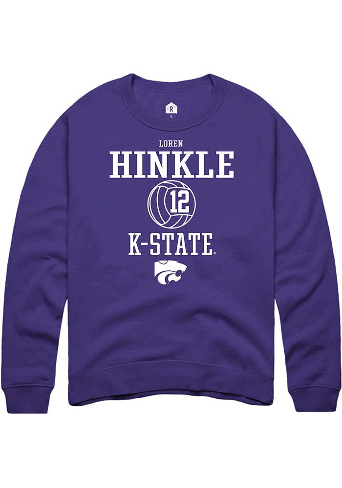 Loren Hinkle Rally K-State Wildcats Mens Purple NIL Sport Icon Long Sleeve Crew Sweatshirt