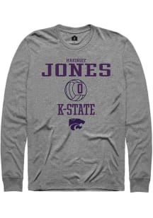 Makinsey Jones Rally Mens Graphite K-State Wildcats NIL Sport Icon Tee