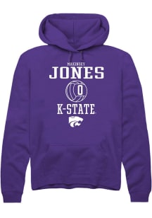 Makinsey Jones Rally Mens Purple K-State Wildcats NIL Sport Icon Hooded Sweatshirt