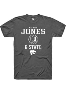 Makinsey Jones Dark Grey K-State Wildcats NIL Sport Icon Short Sleeve T Shirt