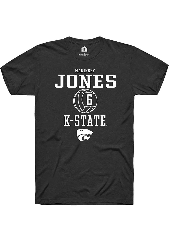 Makinsey Jones K-State Wildcats Black Rally NIL Sport Icon Short Sleeve T Shirt