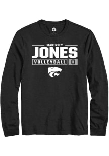 Makinsey Jones Rally Mens Black K-State Wildcats NIL Stacked Box Tee