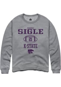 Marques Sigle Rally Mens Graphite K-State Wildcats NIL Sport Icon Crew Sweatshirt