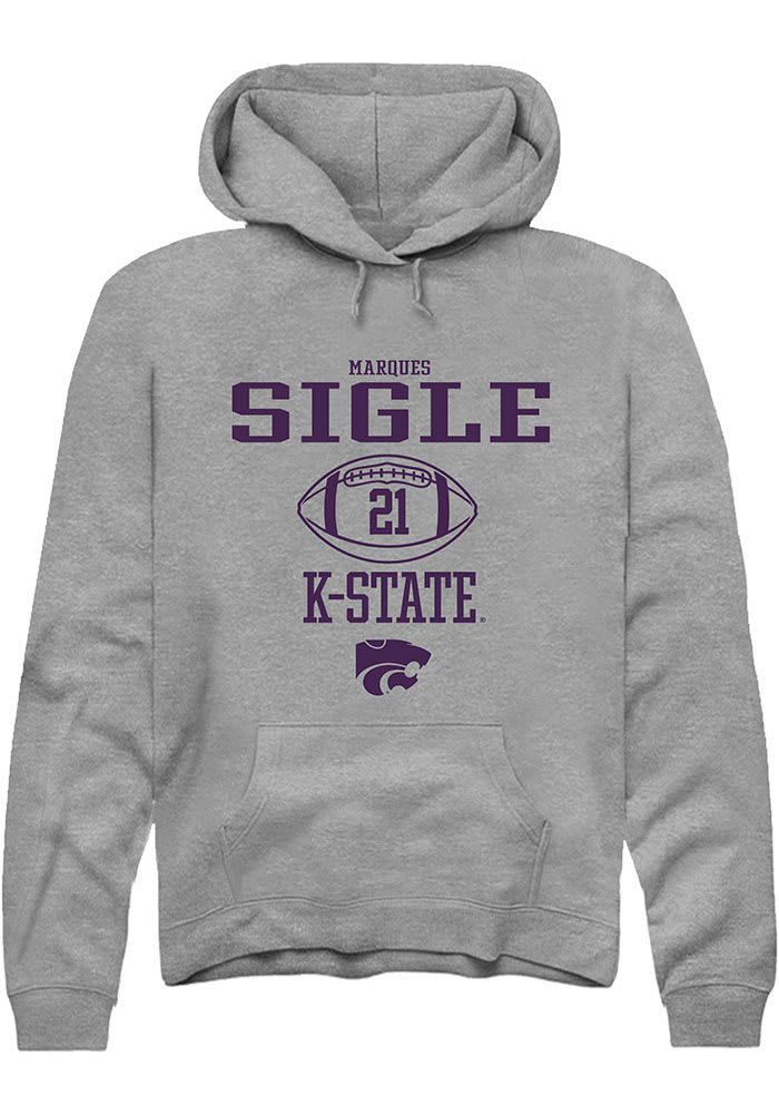 Marques Sigle Rally K-State Wildcats Mens Graphite NIL Sport Icon Long  Sleeve Hoodie