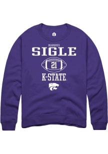 Marques Sigle Rally Mens Purple K-State Wildcats NIL Sport Icon Crew Sweatshirt