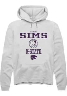 Symone Sims Rally Mens White K-State Wildcats NIL Sport Icon Hooded Sweatshirt