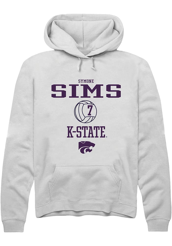 Rally K-State Wildcats Mens White NIL Sport Icon Long Sleeve Hoodie