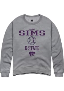 Symone Sims Rally Mens Graphite K-State Wildcats NIL Sport Icon Crew Sweatshirt