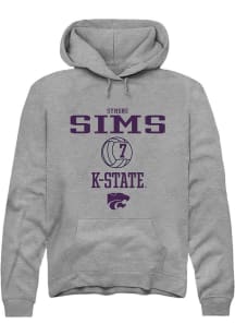 Symone Sims Rally Mens Graphite K-State Wildcats NIL Sport Icon Hooded Sweatshirt