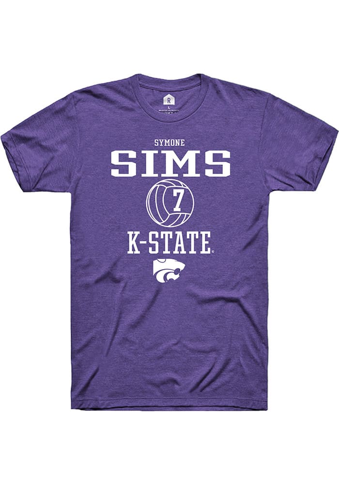 Symone Sims K-State Wildcats Purple Rally NIL Sport Icon Short Sleeve T Shirt
