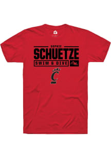 Sophie Schuetze  Cincinnati Bearcats Red Rally NIL Stacked Box Short Sleeve T Shirt