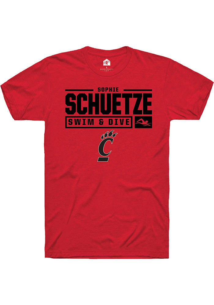 Sophie Schuetze Cincinnati Bearcats Red Rally NIL Stacked Box Short Sleeve T Shirt
