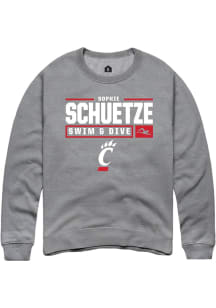 Sophie Schuetze  Rally Cincinnati Bearcats Mens Graphite NIL Stacked Box Long Sleeve Crew Sweats..