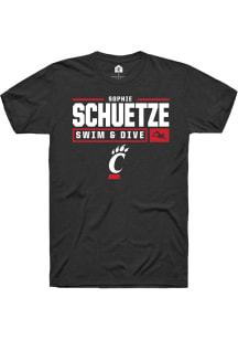 Sophie Schuetze  Cincinnati Bearcats Black Rally NIL Stacked Box Short Sleeve T Shirt