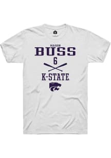 Mason Buss  K-State Wildcats White Rally NIL Sport Icon Short Sleeve T Shirt