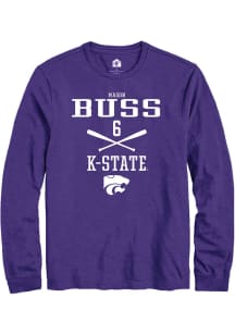 Mason Buss  K-State Wildcats Purple Rally NIL Sport Icon Long Sleeve T Shirt