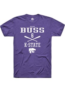 Mason Buss  K-State Wildcats Purple Rally NIL Sport Icon Short Sleeve T Shirt