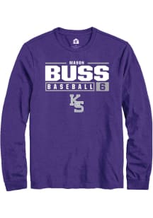 Mason Buss  K-State Wildcats Purple Rally NIL Stacked Box Long Sleeve T Shirt