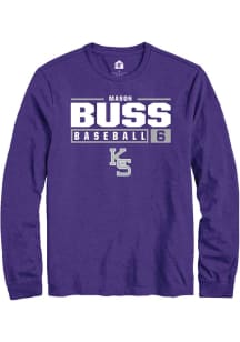 Mason Buss  K-State Wildcats Purple Rally NIL Stacked Box Long Sleeve T Shirt