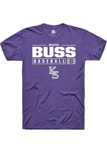 Mason Buss  K-State Wildcats Purple Rally NIL Stacked Box Short Sleeve T Shirt