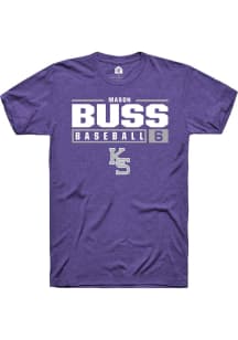 Mason Buss  K-State Wildcats Purple Rally NIL Stacked Box Short Sleeve T Shirt