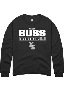 Mason Buss Rally Mens Black K-State Wildcats NIL Stacked Box Crew Sweatshirt