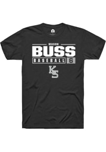 Mason Buss  K-State Wildcats Black Rally NIL Stacked Box Short Sleeve T Shirt