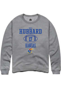 Akili Hubbard  Rally Kansas Jayhawks Mens Grey NIL Sport Icon Long Sleeve Crew Sweatshirt