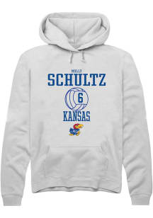 Molly Schultz  Rally Kansas Jayhawks Mens White NIL Sport Icon Long Sleeve Hoodie