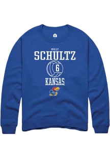 Molly Schultz  Rally Kansas Jayhawks Mens Blue NIL Sport Icon Long Sleeve Crew Sweatshirt