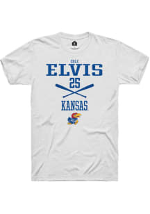 Cole Elvis  Kansas Jayhawks White Rally NIL Sport Icon Short Sleeve T Shirt