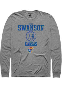 Rhian Swanson  Kansas Jayhawks Grey Rally NIL Sport Icon Long Sleeve T Shirt