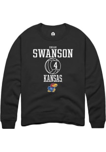 Rhian Swanson  Rally Kansas Jayhawks Mens Black NIL Sport Icon Long Sleeve Crew Sweatshirt