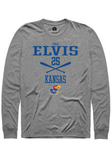 Cole Elvis  Kansas Jayhawks Grey Rally NIL Sport Icon Long Sleeve T Shirt