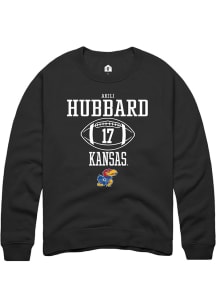 Akili Hubbard  Rally Kansas Jayhawks Mens Black NIL Sport Icon Long Sleeve Crew Sweatshirt