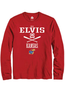 Cole Elvis  Kansas Jayhawks Red Rally NIL Sport Icon Long Sleeve T Shirt