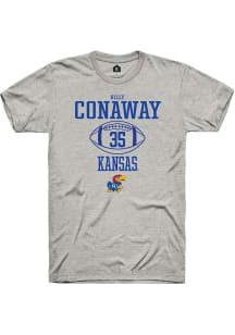 Billy Conaway  Kansas Jayhawks Ash Rally NIL Sport Icon Short Sleeve T Shirt