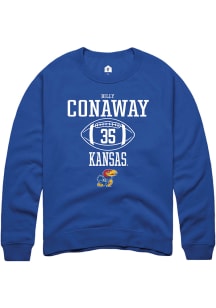 Billy Conaway  Rally Kansas Jayhawks Mens Blue NIL Sport Icon Long Sleeve Crew Sweatshirt