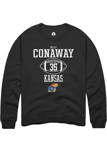 Billy Conaway  Rally Kansas Jayhawks Mens Black NIL Sport Icon Long Sleeve Crew Sweatshirt
