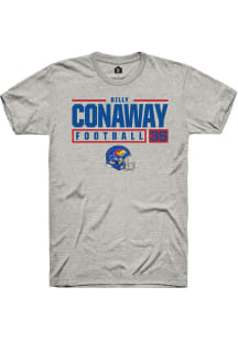 Billy Conaway  Kansas Jayhawks Ash Rally NIL Stacked Box Short Sleeve T Shirt