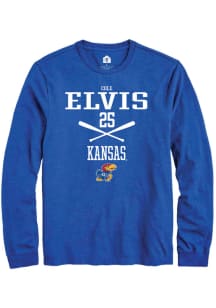 Cole Elvis  Kansas Jayhawks Blue Rally NIL Sport Icon Long Sleeve T Shirt