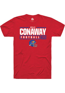 Billy Conaway  Kansas Jayhawks Red Rally NIL Stacked Box Short Sleeve T Shirt