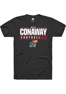 Billy Conaway  Kansas Jayhawks Black Rally NIL Stacked Box Short Sleeve T Shirt