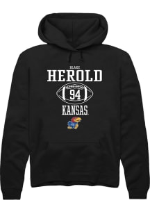 Blake Herold  Rally Kansas Jayhawks Mens Black NIL Sport Icon Long Sleeve Hoodie