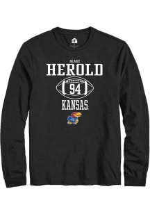 Blake Herold  Kansas Jayhawks Black Rally NIL Sport Icon Long Sleeve T Shirt