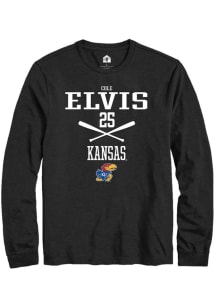 Cole Elvis  Kansas Jayhawks Black Rally NIL Sport Icon Long Sleeve T Shirt