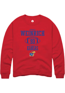 Charlie Weinrich  Rally Kansas Jayhawks Mens Red NIL Sport Icon Long Sleeve Crew Sweatshirt