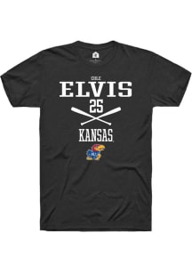 Cole Elvis  Kansas Jayhawks Black Rally NIL Sport Icon Short Sleeve T Shirt