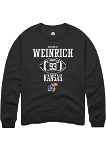 Charlie Weinrich  Rally Kansas Jayhawks Mens Black NIL Sport Icon Long Sleeve Crew Sweatshirt
